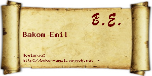 Bakom Emil névjegykártya